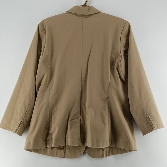 EDDIE BAUER Jacket Womens Size 14 Tan Brown Fall Spring Button Down Blazer - Picture 7 of 10